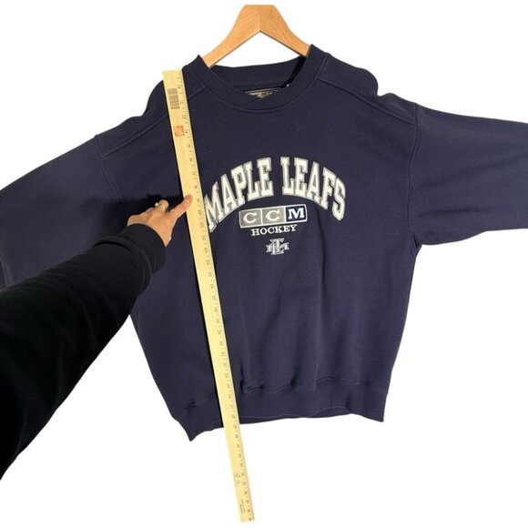 NHL Toronto Maple Leafs Blue Sweatshirt Heavyweight Crewneck Spell out Hockey - Picture 8 of 10